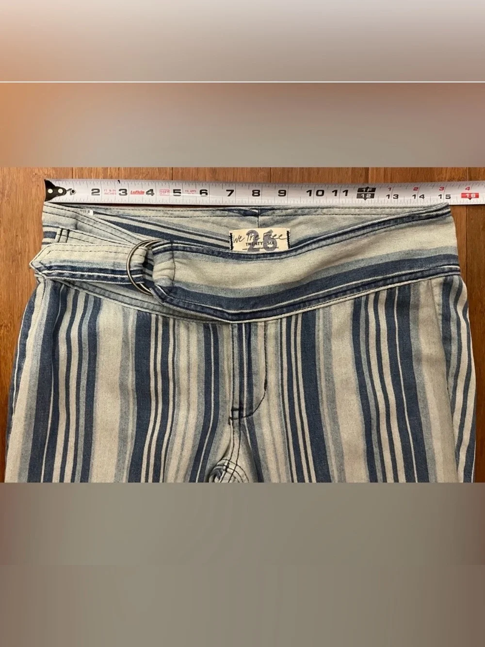 Free People Jeans 25 Flare Striped Beach Hippie